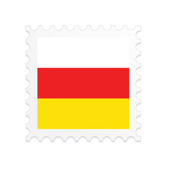 South Ossetia flag postage stamp on white background. Vector illustration eps10.