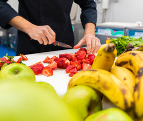 manufacture of artisan ice cream with fruit