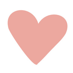 Heart simple pink vector illustration. For Valentines day