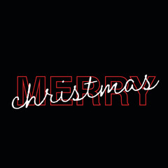 Simple Merry Christmas design with black background