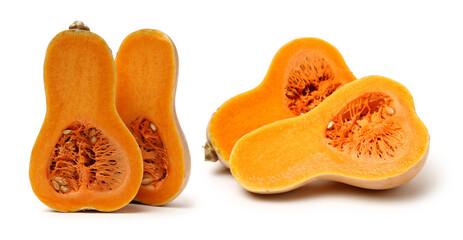butternut squash isolated on white background.