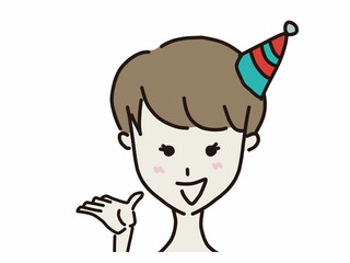 パーティーでポイント　紹介説明をする女性