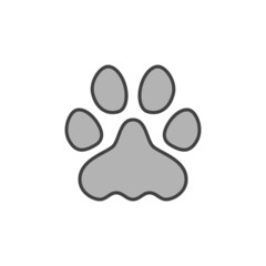 Cat or Dog Footprint vector concept gray icon or sign