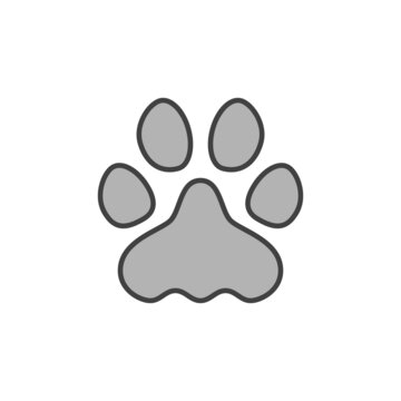 Cat or Dog Footprint vector concept gray icon or sign