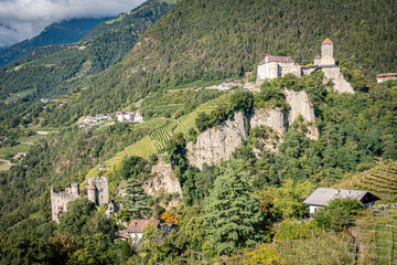 View of the Tirol Castle (Castel Tirolo, Schloss Tirol), in Merano (Meran), Trentino Alto Adige Südtirol, Italy, Europe