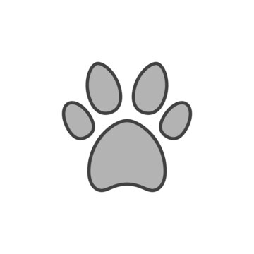 Pet paw Footprint vector concept modern icon or sign