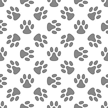 Animal Paw Track concept minimal vector Seamless Pattern