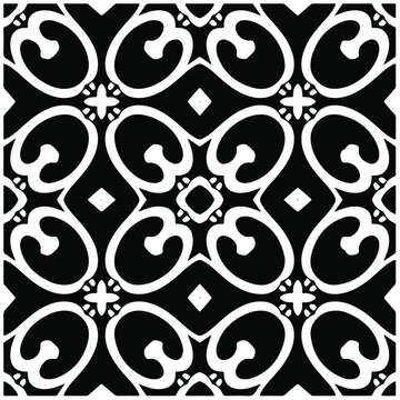 Vector geometric seamless pattern.Modern geometric background with abstract shapes.Monochromatic Repeating Patterns.Endless abstract texture.black and white image for design.