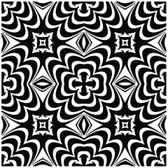 Vector geometric seamless pattern.Modern geometric background with abstract shapes.Monochromatic Repeating Patterns.Endless abstract texture.black and white image for design.