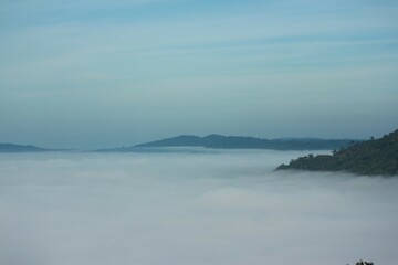 misty morning on the sea