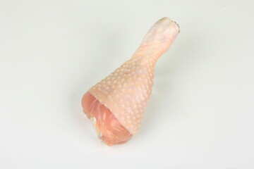 Fresh chicken drumsticks isolated on white. Raw Chicken legs isolated on white background
