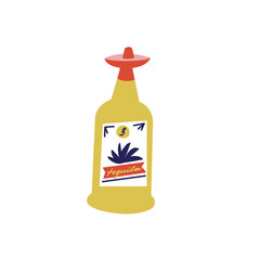 Vector illustration tequila bottle on a white background.
