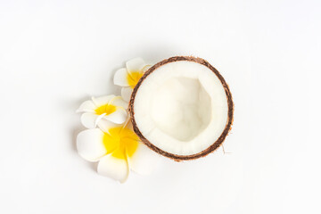 coconut with flower