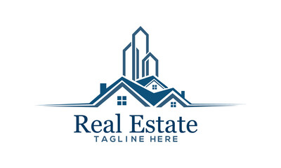 Fototapeta na wymiar Real Estate creative Logo template | Real Estate, Building and Construction Logo Vector Design