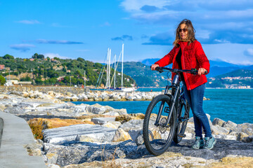 E bike a Portovenere | Liguria Italy - obrazy, fototapety, plakaty