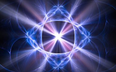 abstract illustration computer render background image fantastic star with rays for web design and graphics