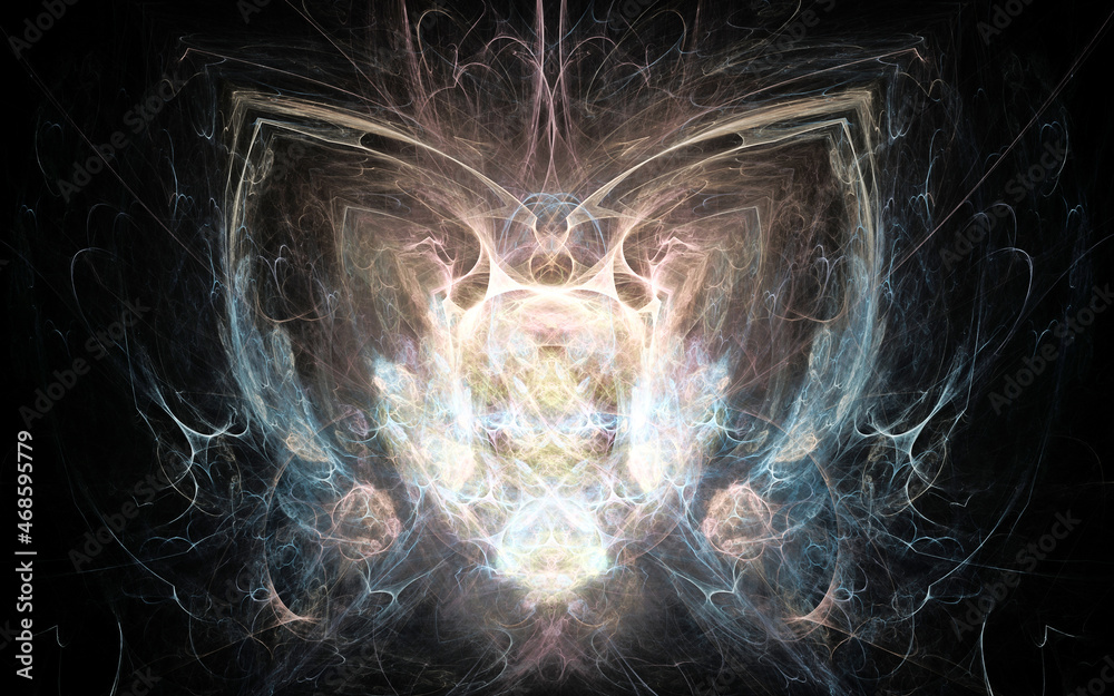 Poster digital illustration abstract image generated fractal background image wallpaper pattern of various 