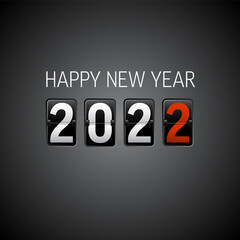 Vector Modern minimalistic Happy new year card 2022