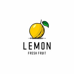 lemon yellow fruit logo illustration vector