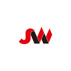 letter sw colorful geometric logo simple design vector