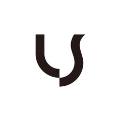 abstract letter l s simple geometric curves line flat logo vector