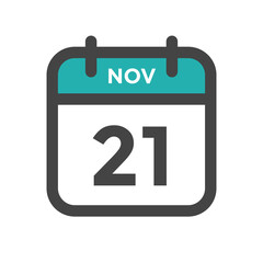 November 21 Calendar Day or Calender Date for Deadlines or Appointment