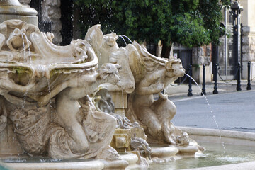 The fountain of the Coppede district in Rome, Italy