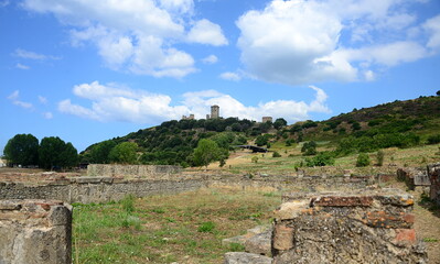 Fototapeta na wymiar Velia Archaeological Park-Elea, called Velia in Roman times, is an ancient polis, from the Latin, of Magna Graecia
