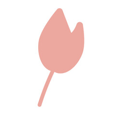 Tulip pink cutting card. Flower Easter vector illustration