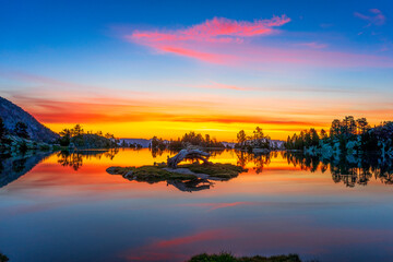 sunrise over the lake