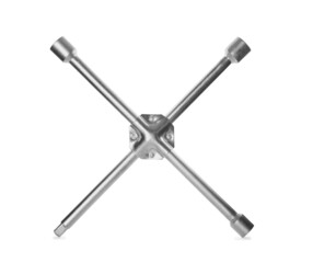 Cross tire torque wrench isolated on white