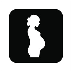Vector pregnant woman icon. design element for hospital site on white background