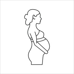 Vector pregnant woman icon. design element for hospital site on white background