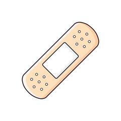 Medical plaster adhesive bandage isolated cartoon vector icon