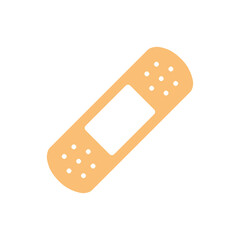 Medical plaster adhesive bandage icon isolated flat vector