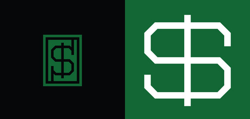 letter s money dollar symbol geometric vector