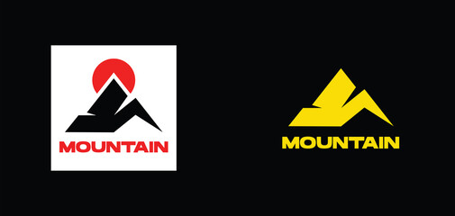 mountain abstract logo emblem design
