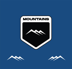 mountains vector logo emblem stripe
