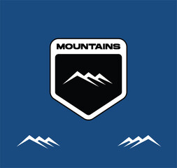 mountains vector logo emblem stripe
