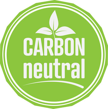 green CARBON NEUTRAL label or seal vector illustration