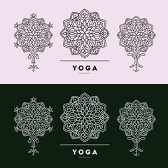 yoga mandala vector ornamental logo