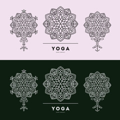 yoga mandala vector ornamental logo