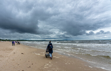 am Strand der Ostsee in Misdroy, Polen