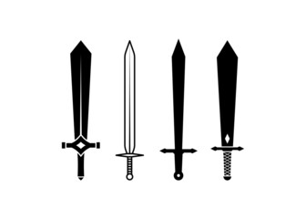 sword icon set design template vector isolated illustration