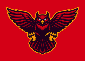 Owl Vector Mascot, Sports Emblem