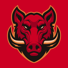 Boar Vector Mascot, Sports Emblem