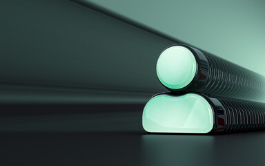 user sign iconic background sunray realistic look symbol for social banner, poster 3d rendering