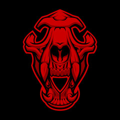 A wolf Skull Logo, Sports Emblem