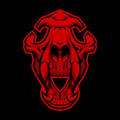 A wolf Skull Logo, Sports Emblem