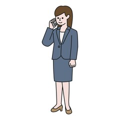 電話するビジネスパーソン